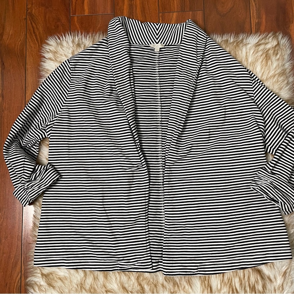 Talbots Striped Soft Structure Open Blazer - image 3